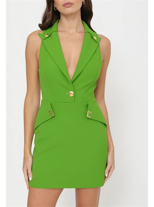 Mini abito in doppio crêpe stretch con dettagli logo ELISABETTA FRANCHI | AB92461E2/EV3